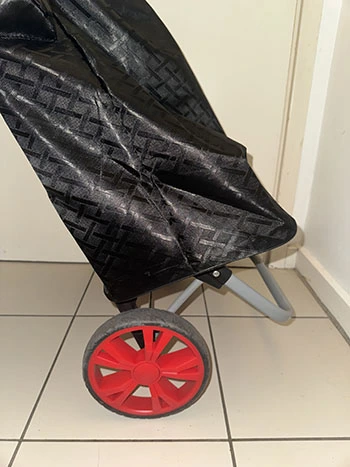 medium sized red trolley wheel